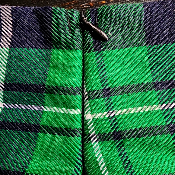 Green and Black Plaid Mini Skirt - Picture 2 of 3